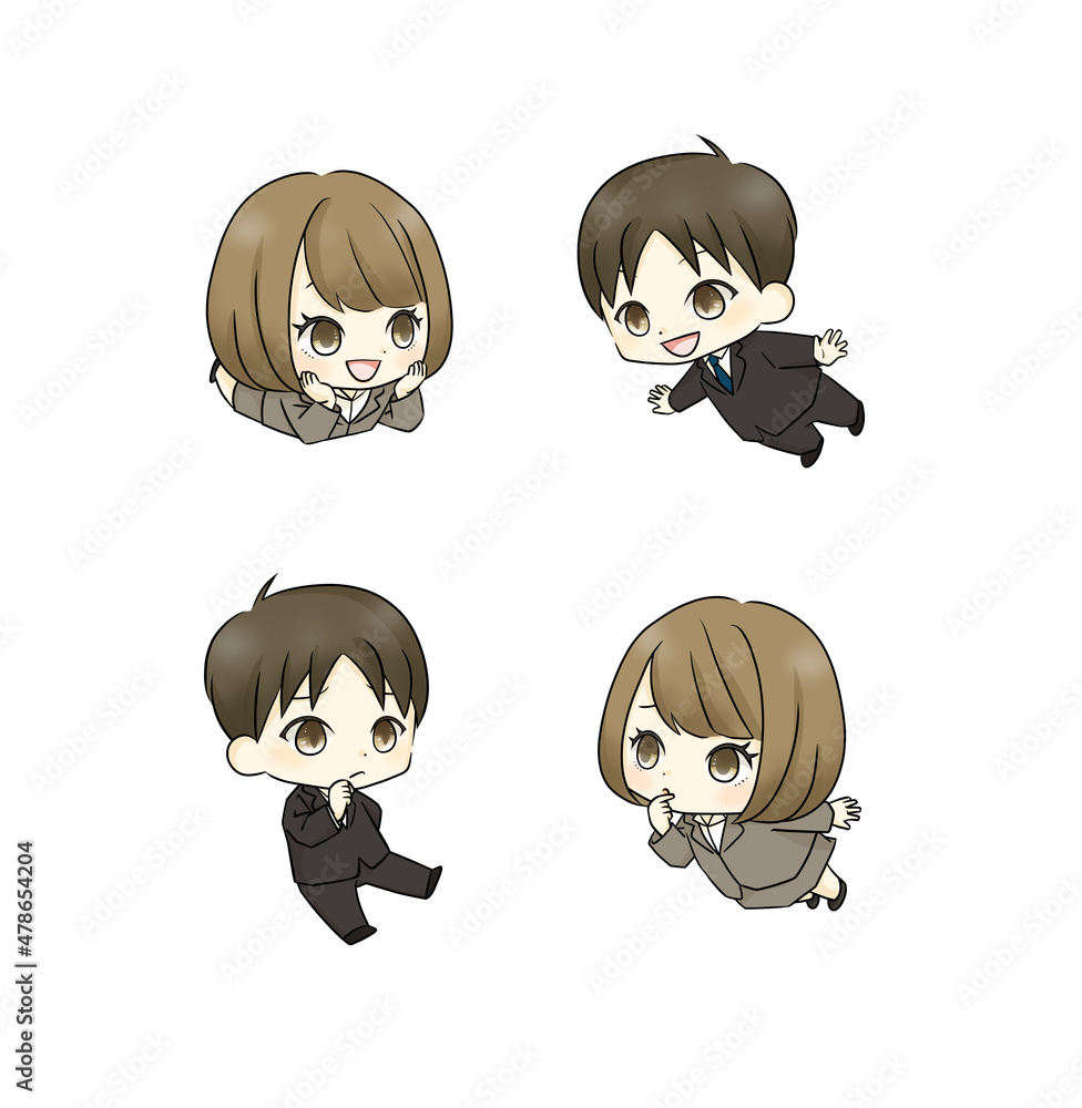 スーツ姿の男女のミニキャラ表情セット Stock イラスト Adobe Stock スーツ姿の男女のミニキャラ表情セット Stock イラスト Adobe Stock
