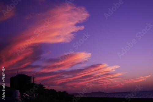 迫る夕焼け