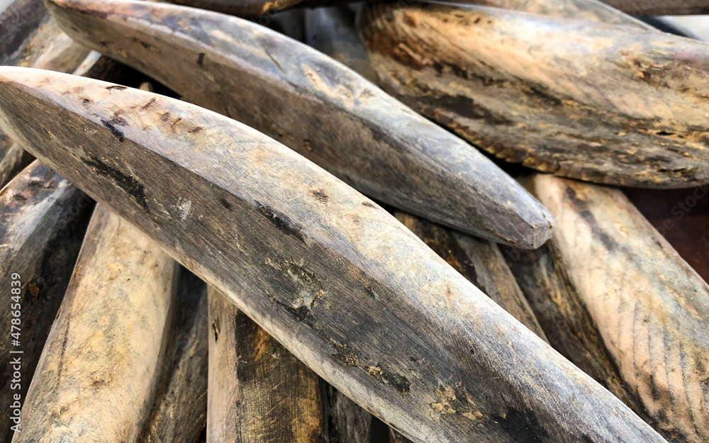 Dried bonito on sale at at a local fish market in Japan. Dried bonito on sale at at a local fish market in Japan.