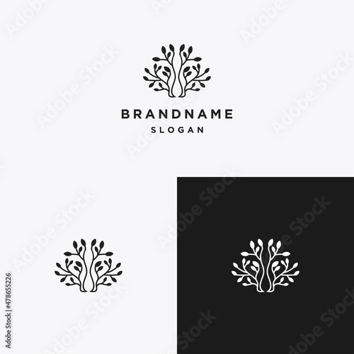 Tree logo icon flat design template