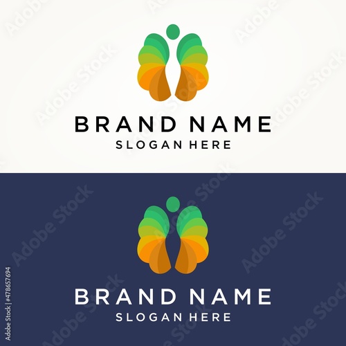 brain colorful human logo vvector photo