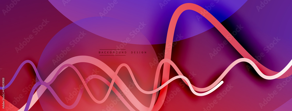 Abstract gradient background with wave line with shadow effect. Geometric composition. 3D shadow effects and fluid gradients Abstract gradient background with wave line with shadow effect. Geometric composition. 3D shadow effects and fluid gradients