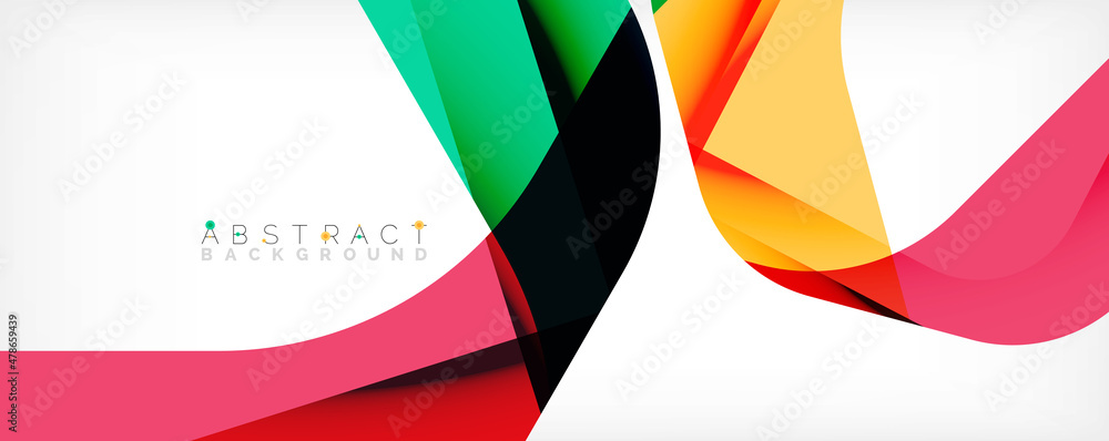 Minimal abstract background - color overlapping shapes on white with shadow lines. Vector Illustration For Wallpaper, Banner, Background, Landing Page Minimal abstract background - color overlapping shapes on white with shadow lines. Vector Illustration For Wallpaper, Banner, Background, Landing Page