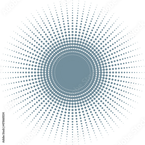 ジオメトリック 円形のドットのグラデーション ハーフトーンスクリーンパターンの背景イラスト ポジ Radiation background