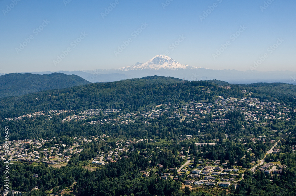 Eastern Seattle with Mount Rainier Washington USA