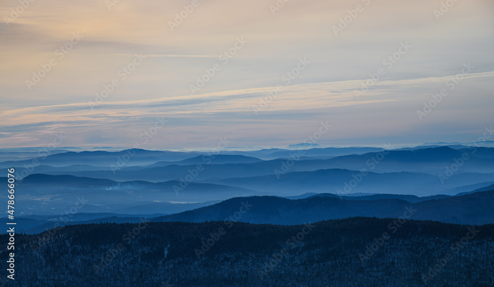 Top view from Peak Mansfield to the valley. Vermont, USA. Top view from Peak Mansfield to the valley. Vermont, USA.