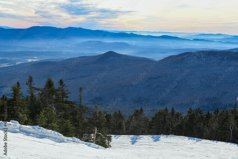 Top view from Peak Mansfield to the valley. Vermont, USA. Top view from Peak Mansfield to the valley. Vermont, USA.
