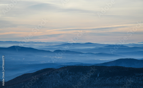 Top view from Peak Mansfield to the valley. Vermont, USA. © FashionStock