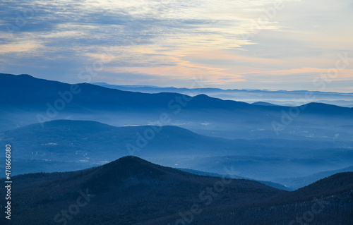 Top view from Peak Mansfield to the valley. Vermont, USA. © FashionStock