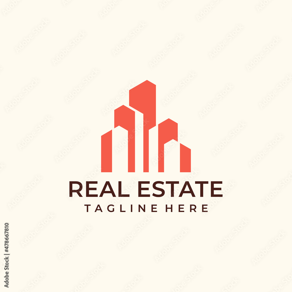 Real estate construction logo vector design concept