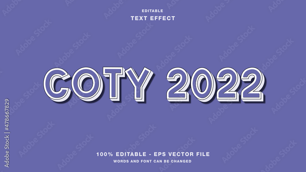 Fototapeta premium color of the year 2022 3D editable text effect