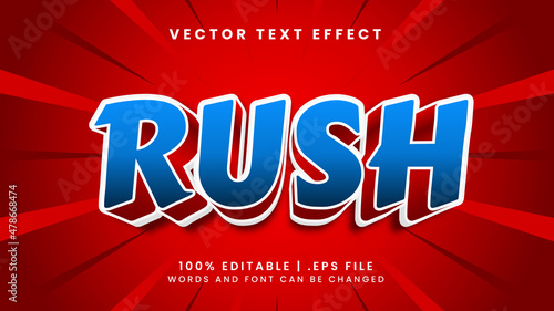 Rush editable text effect with superhero and movie text style