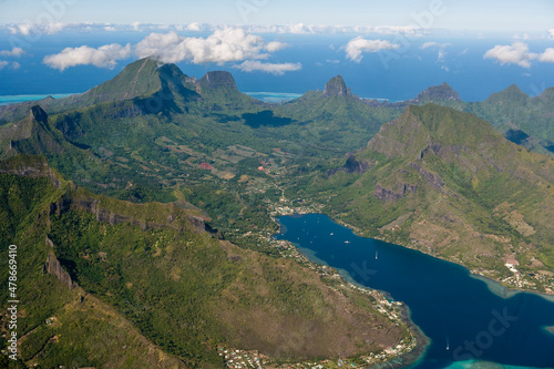 Mountain and Jungle Terrain Moorea Island French Polynesia