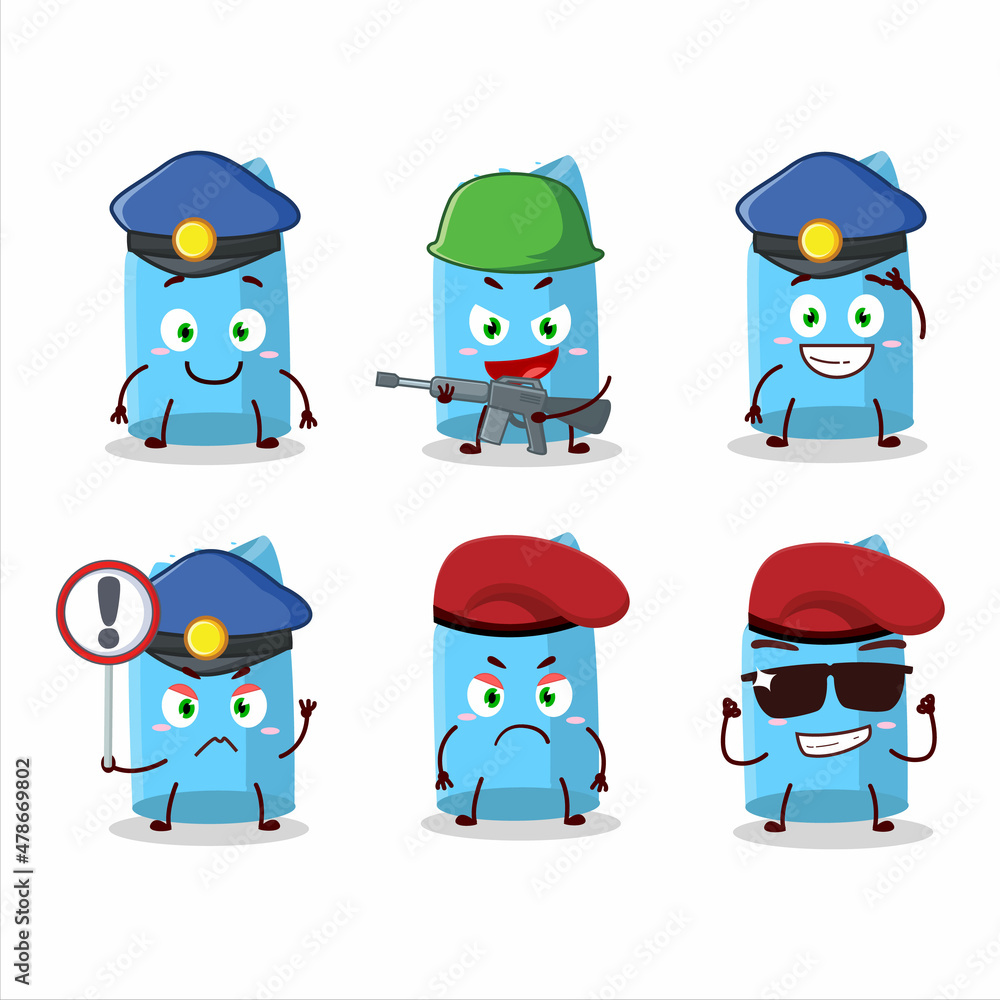 A dedicated Police officer of blue chalk mascot design style A dedicated Police officer of blue chalk mascot design style