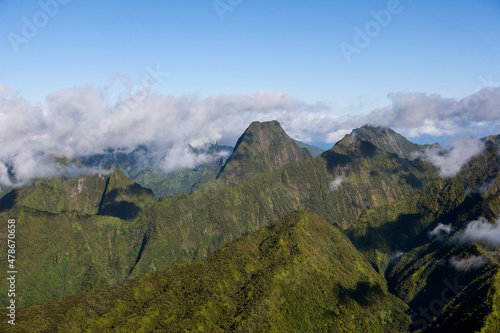 Mountains on Tahiti Tropical Islands of French Polynesia © Overflightstock