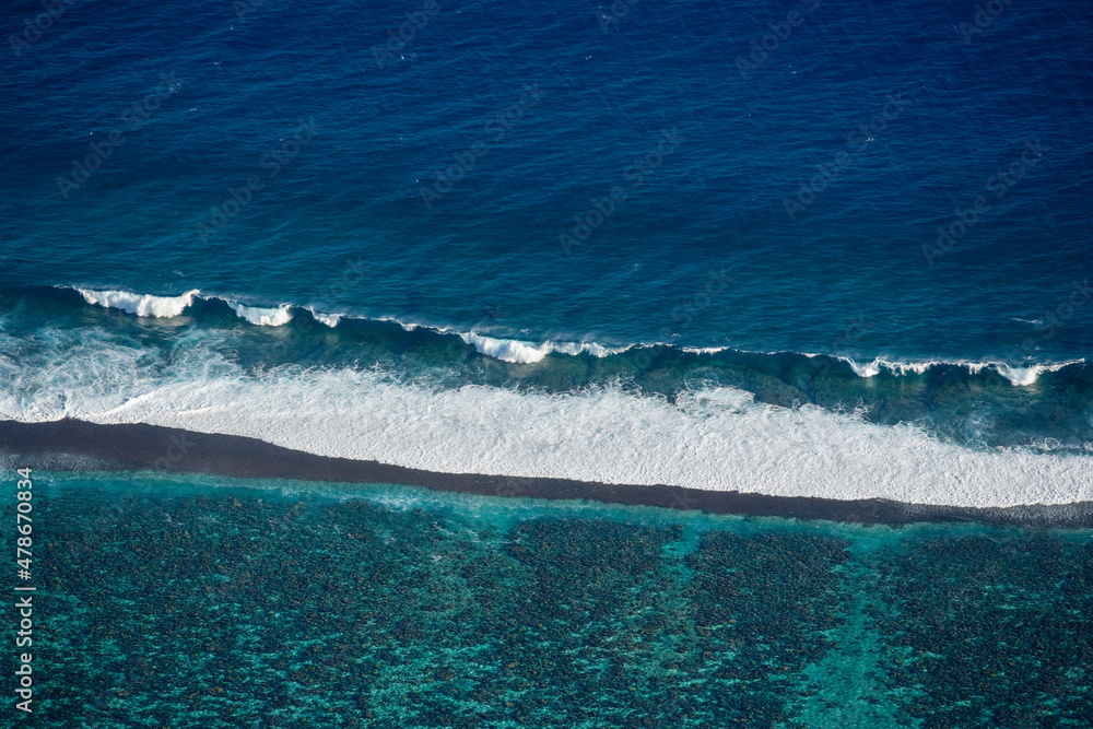 Tropical Ocean Surf Tahiti Islands of French Polynesia