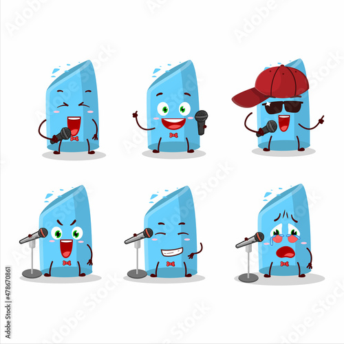A Cute Cartoon design concept of blue chalk singing a famous song