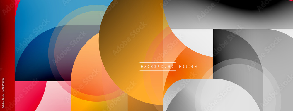 Round triangle shapes lines and circles. Geometric vector illustration for wallpaper banner background or landing page
