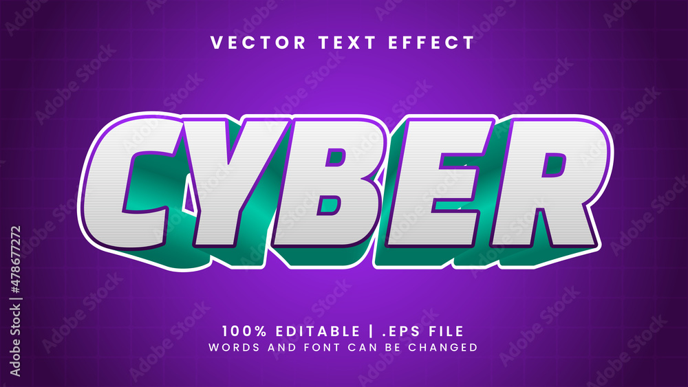 Cyber editable text effect with future and fiction font style