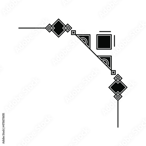 icon border corner. sign frame decorative. Vector illustration