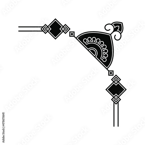 icon border corner. sign frame decorative. Vector illustration