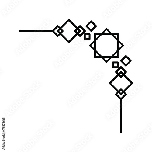 icon border corner. sign frame decorative. Vector illustration