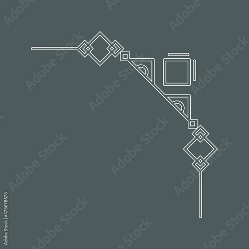 icon border corner. sign frame decorative. Vector illustration photo