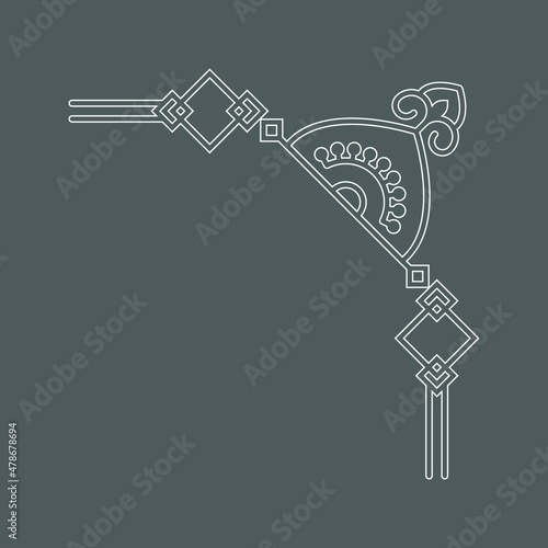 icon border corner. sign frame decorative. Vector illustration