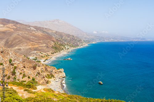 Beautiful greek seascape at sunny day. Place of Crete © Angelov