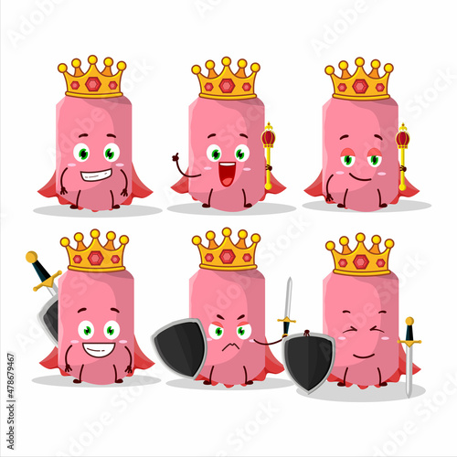 A Charismatic King pink chalk cartoon character wearing a gold crown