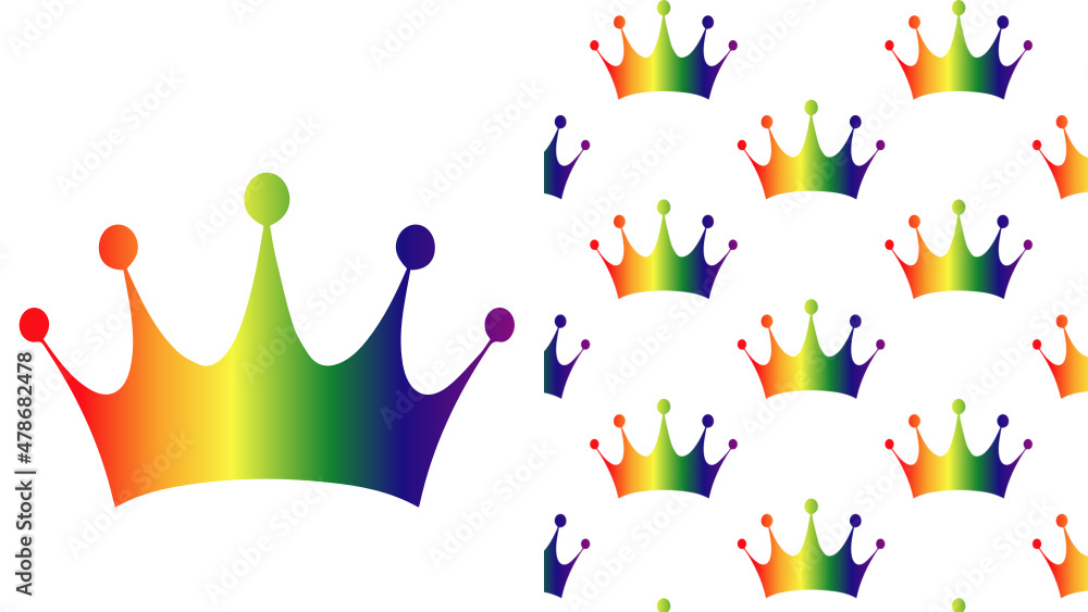 Obraz premium Gradient rainbow crown print