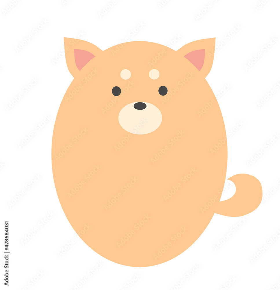 丸くてシンプルなかわいい犬 丸くてシンプルなかわいい犬