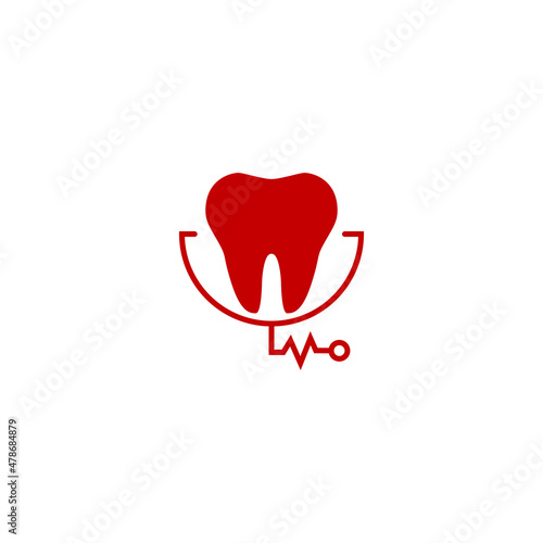 Vector illustration of teeth and stethoscope for icons, symbols or logos. dental clinic logo