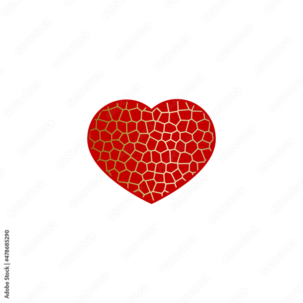 vector illustration of red heart with mosaic texture for icon, symbol or logo vector illustration of red heart with mosaic texture for icon, symbol or logo
