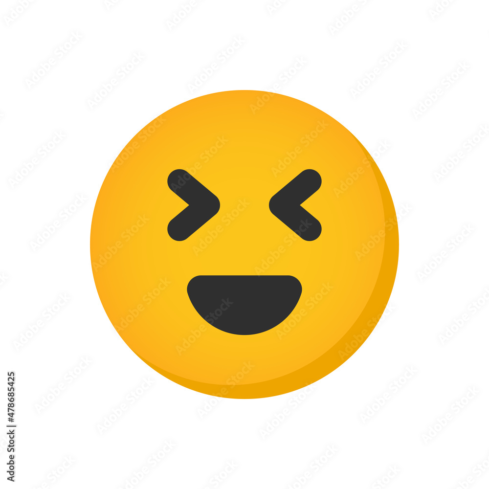 Happy emoji isolated on white background. Fun emoji icon. Happy emoji isolated on white background. Fun emoji icon.