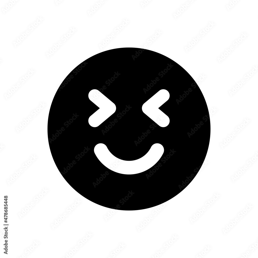Smiley eyes with smiling face emoticon vector illustration. Facial expression concept Smiley eyes with smiling face emoticon vector illustration. Facial expression concept