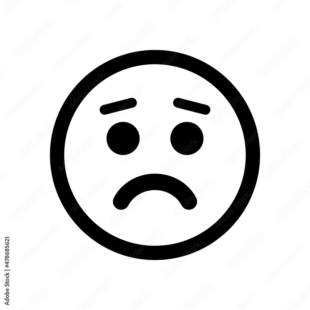 Sad emoticon. Depressed emoji icon. Mood and feeling concept Sad emoticon. Depressed emoji icon. Mood and feeling concept