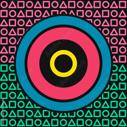 Vinyl record  music disc. Album cover  flyer  logo for recording studio  dj disc icon.
