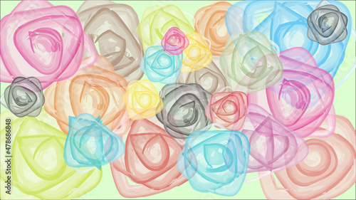 colorful rainbow roses painting