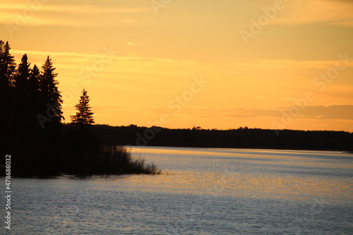 Sunset Glow On The Lake  Elk Island National Park  Alberta
