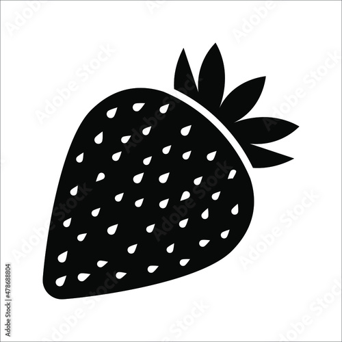 Garden strawberry fruit vector icon for food apps and websites on white background