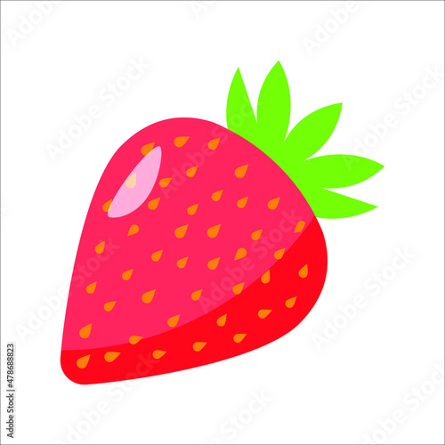 Garden strawberry fruit vector icon for food apps and websites on white background