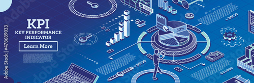 KPI Key Performance Indicator. Vector Illustration.