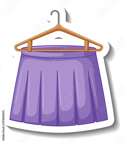 Purple pleated skirt with coathanger