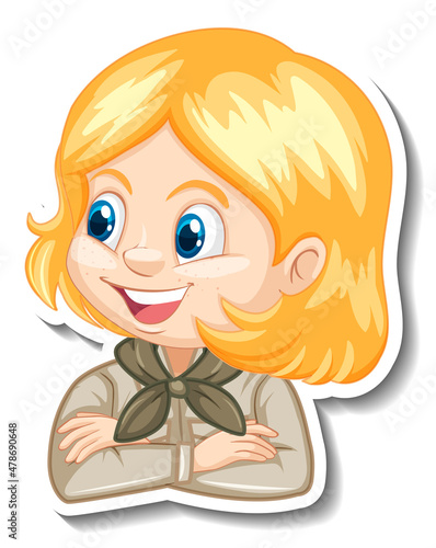 Girl in safari costume cartoon character