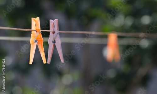 Clips for drying clothes.