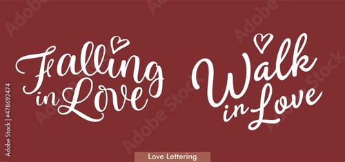 Falling in Love lettering font script vector logo typography