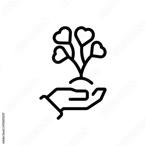 Black line icon for lives