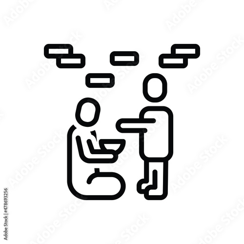 Black line icon for poor