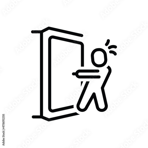 Black line icon for pulling